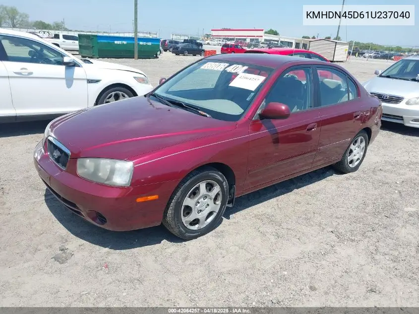 2001 Hyundai Elantra Gls VIN: KMHDN45D61U237040 Lot: 42064257