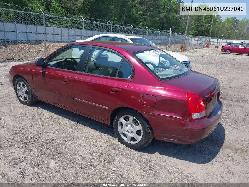2001 Hyundai Elantra Gls VIN: KMHDN45D61U237040 Lot: 42064257