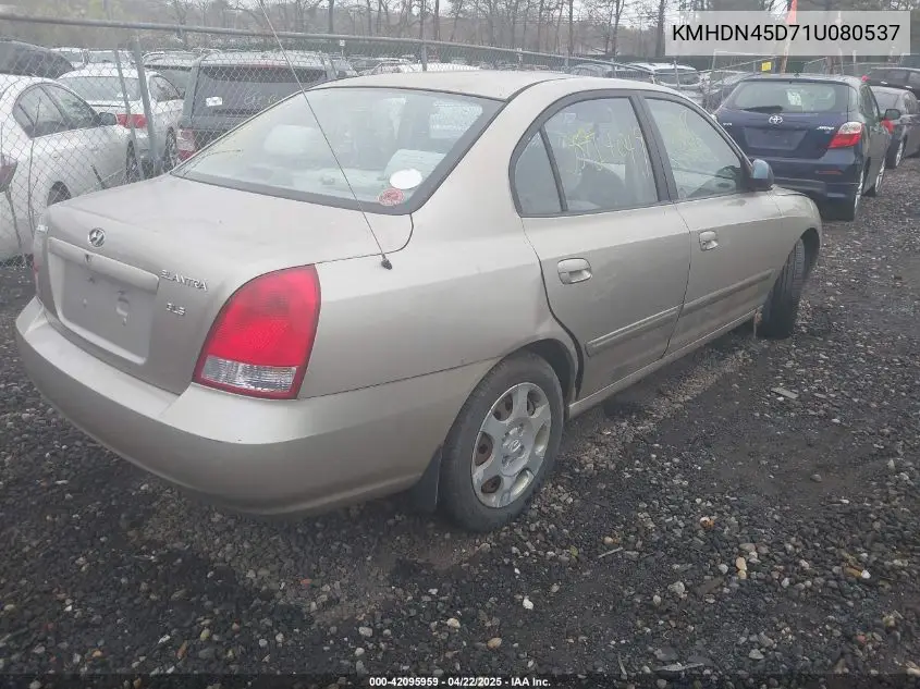 2001 Hyundai Elantra Gls VIN: KMHDN45D71U080537 Lot: 42095959