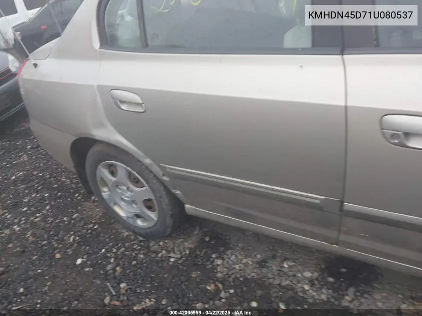 2001 Hyundai Elantra Gls VIN: KMHDN45D71U080537 Lot: 42095959