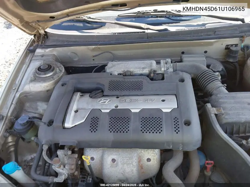 2001 Hyundai Elantra Gls VIN: KMHDN45D61U106965 Lot: 42125899