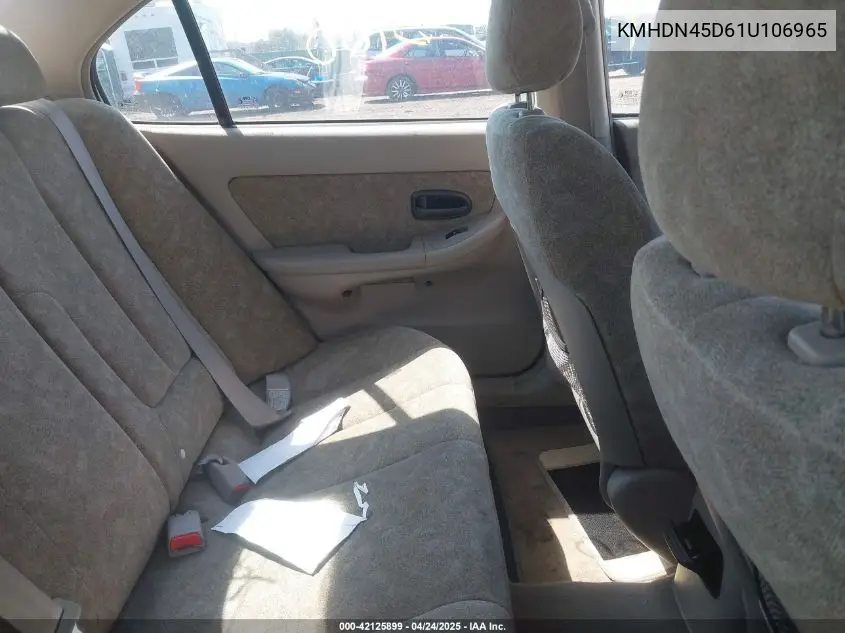 2001 Hyundai Elantra Gls VIN: KMHDN45D61U106965 Lot: 42125899