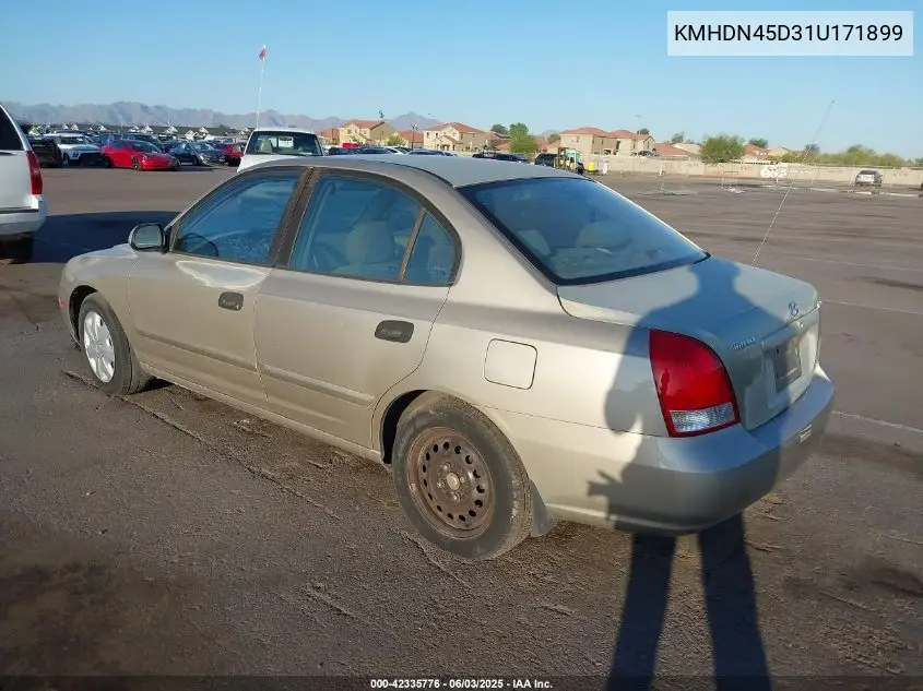 2001 Hyundai Elantra Gls VIN: KMHDN45D31U171899 Lot: 42335776