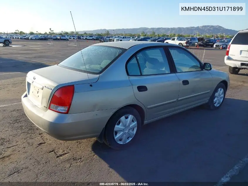 2001 Hyundai Elantra Gls VIN: KMHDN45D31U171899 Lot: 42335776