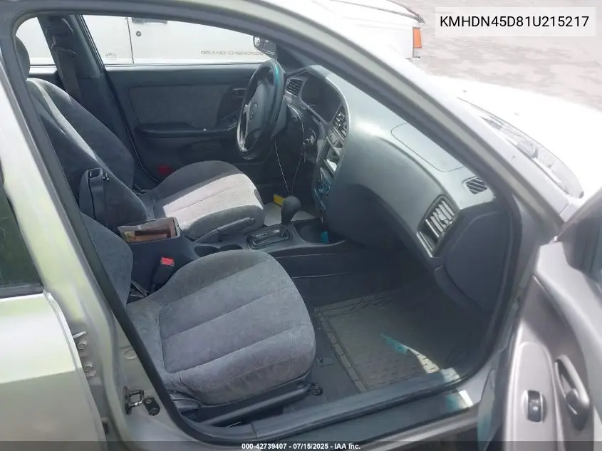 2001 Hyundai Elantra Gls VIN: KMHDN45D81U215217 Lot: 42739407