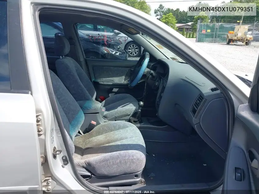2001 Hyundai Elantra Gls VIN: KMHDN45DX1U079351 Lot: 42764047