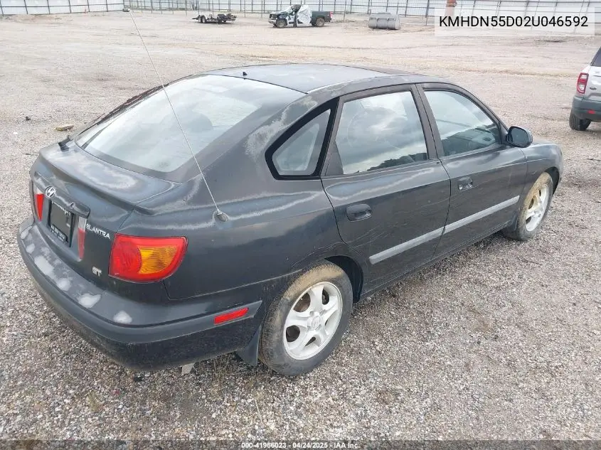 2002 Hyundai Elantra Gt VIN: KMHDN55D02U046592 Lot: 41966023