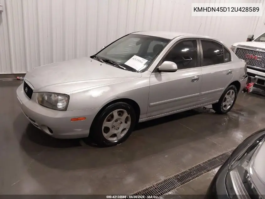 2002 Hyundai Elantra Gls VIN: KMHDN45D12U428589 Lot: 42135566