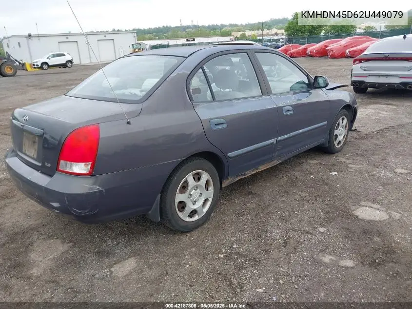 2002 Hyundai Elantra Gls VIN: KMHDN45D62U449079 Lot: 42187808