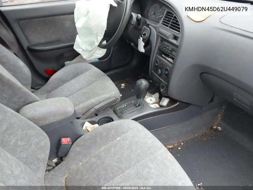2002 Hyundai Elantra Gls VIN: KMHDN45D62U449079 Lot: 42187808