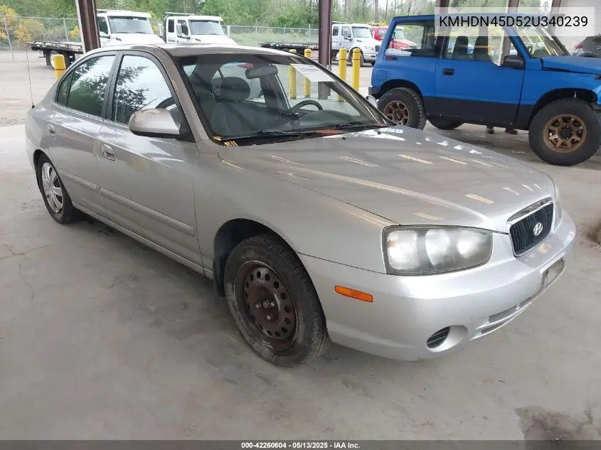 2002 Hyundai Elantra Gls VIN: KMHDN45D52U340239 Lot: 42260604