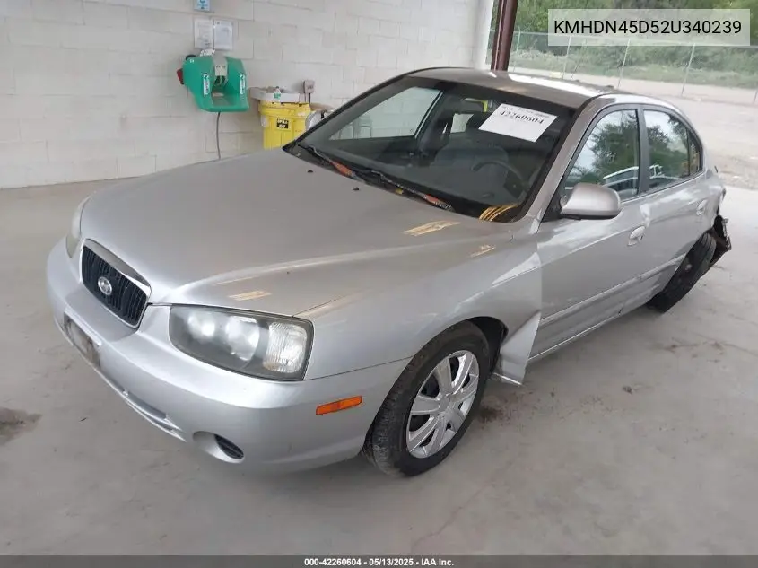 2002 Hyundai Elantra Gls VIN: KMHDN45D52U340239 Lot: 42260604