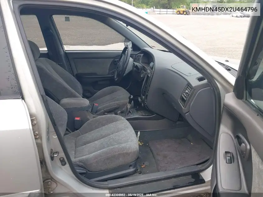2002 Hyundai Elantra Gls VIN: KMHDN45DX2U464796 Lot: 42305953