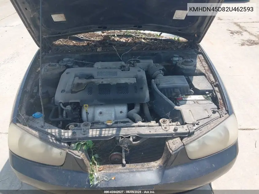 2002 Hyundai Elantra Gls VIN: KMHDN45D82U462593 Lot: 42442527