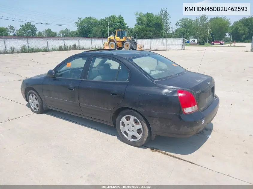 2002 Hyundai Elantra Gls VIN: KMHDN45D82U462593 Lot: 42442527
