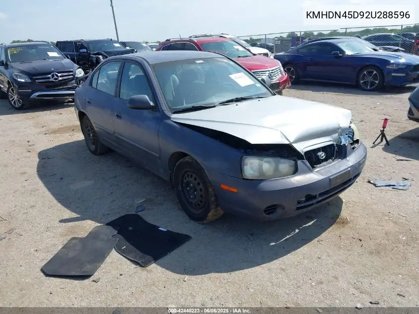 2002 Hyundai Elantra Gls VIN: KMHDN45D92U288596 Lot: 42448223