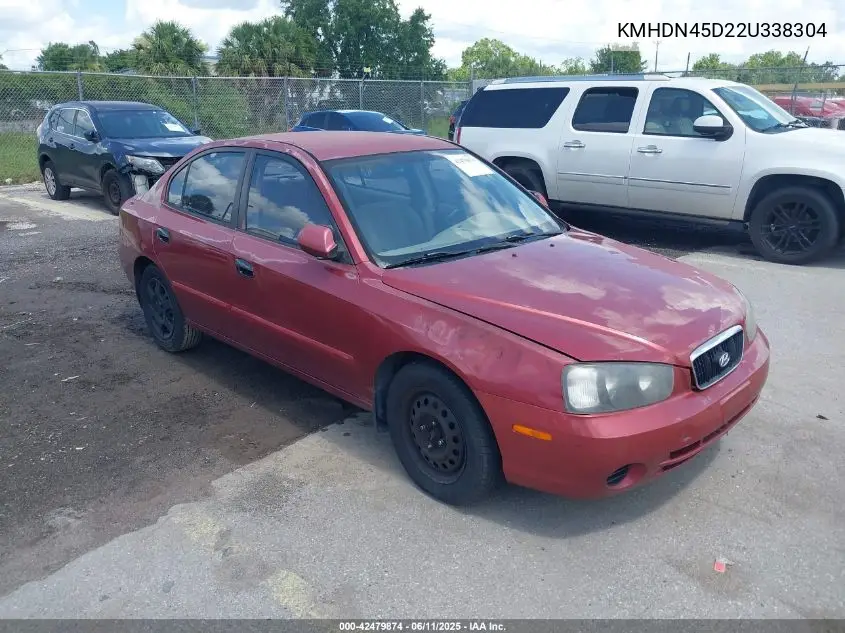 2002 Hyundai Elantra Gls VIN: KMHDN45D22U338304 Lot: 42479874