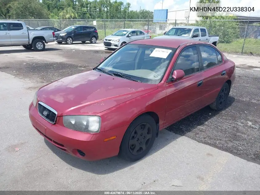 2002 Hyundai Elantra Gls VIN: KMHDN45D22U338304 Lot: 42479874