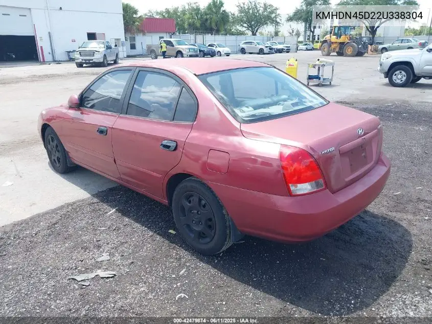 2002 Hyundai Elantra Gls VIN: KMHDN45D22U338304 Lot: 42479874