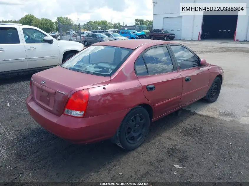 2002 Hyundai Elantra Gls VIN: KMHDN45D22U338304 Lot: 42479874