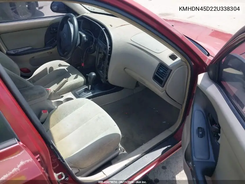 2002 Hyundai Elantra Gls VIN: KMHDN45D22U338304 Lot: 42479874