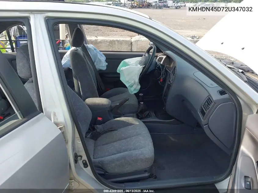 2002 Hyundai Elantra Gls VIN: KMHDN45D72U347032 Lot: 42491805