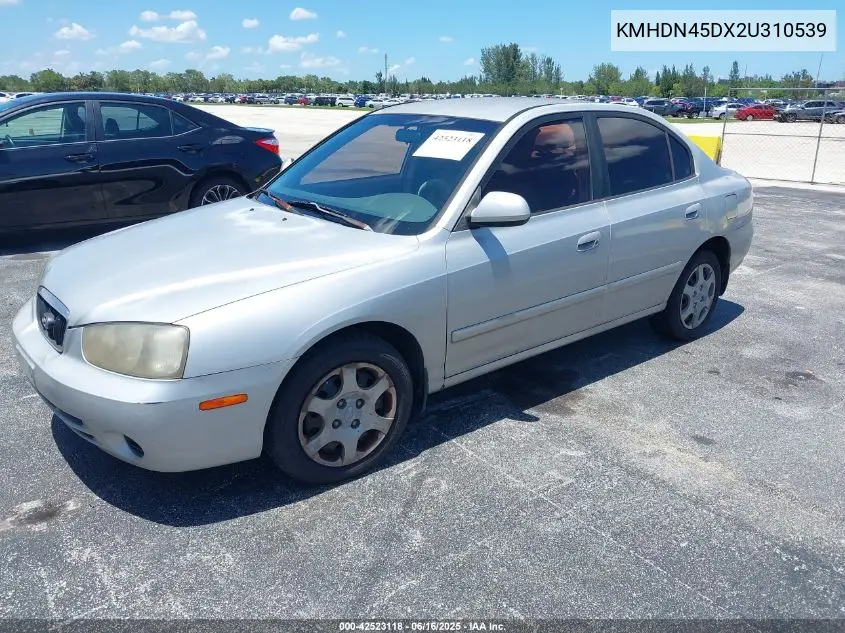 2002 Hyundai Elantra Gls VIN: KMHDN45DX2U310539 Lot: 42523118