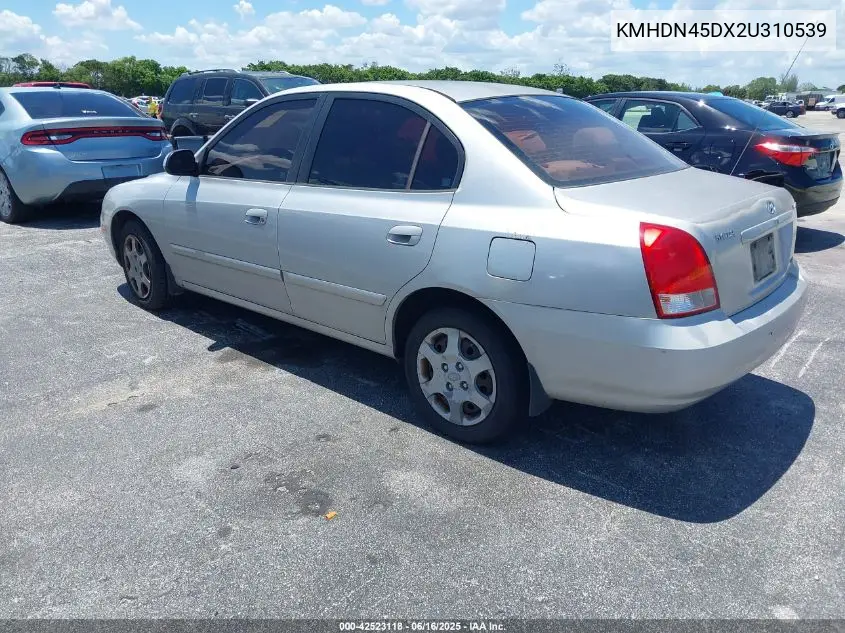 2002 Hyundai Elantra Gls VIN: KMHDN45DX2U310539 Lot: 42523118