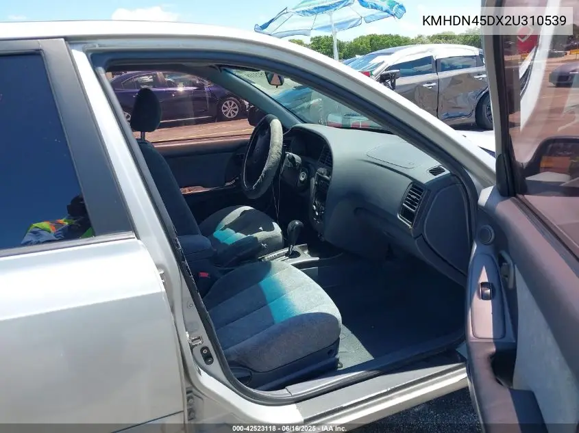 2002 Hyundai Elantra Gls VIN: KMHDN45DX2U310539 Lot: 42523118