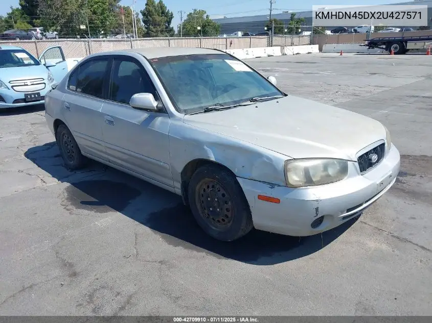 2002 Hyundai Elantra Gls VIN: KMHDN45DX2U427571 Lot: 42709910