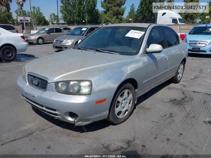 2002 Hyundai Elantra Gls VIN: KMHDN45DX2U427571 Lot: 42709910