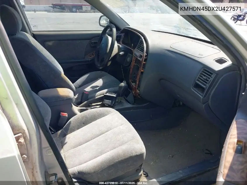 2002 Hyundai Elantra Gls VIN: KMHDN45DX2U427571 Lot: 42709910