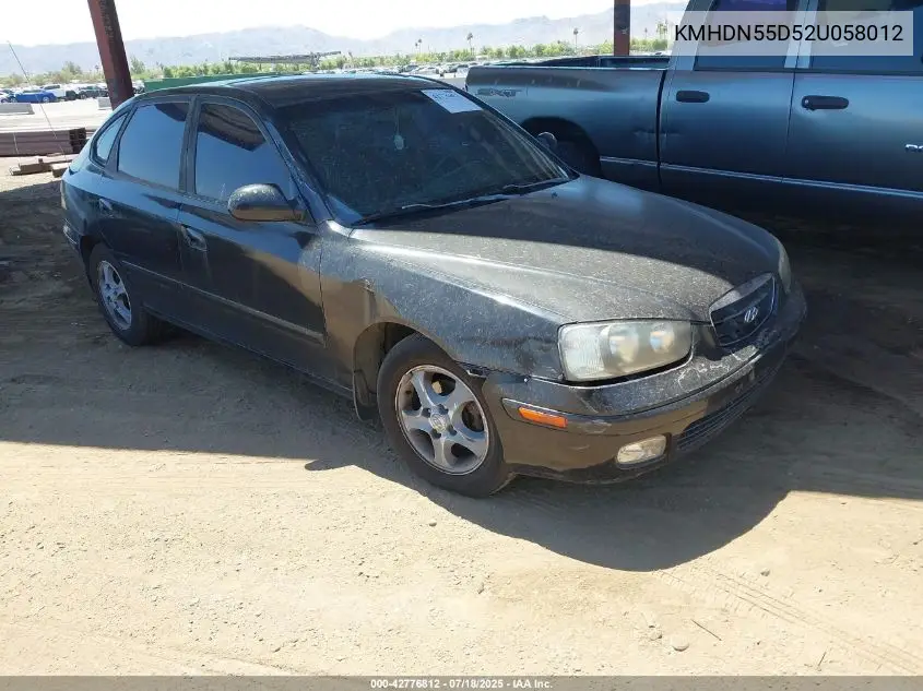 2002 Hyundai Elantra Gt VIN: KMHDN55D52U058012 Lot: 42776812