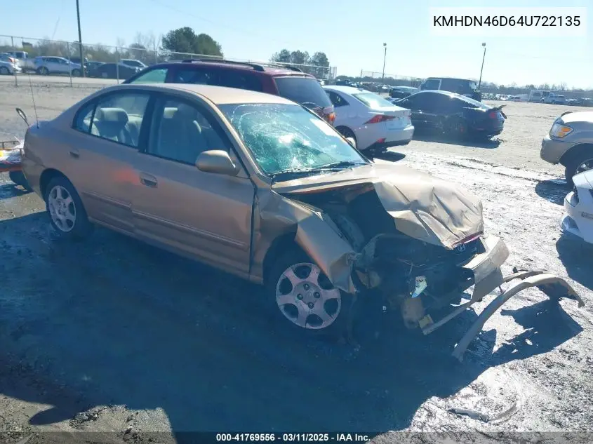 2004 Hyundai Elantra Gls/Gt VIN: KMHDN46D64U722135 Lot: 41769556