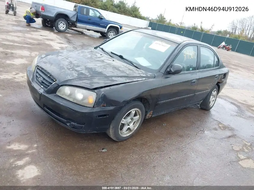 2004 Hyundai Elantra Gls/Gt VIN: KMHDN46D94U912026 Lot: 41913697