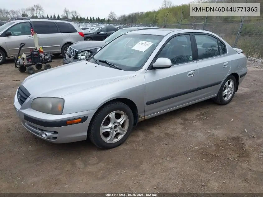 2004 Hyundai Elantra Gls/Gt VIN: KMHDN46D44U771365 Lot: 42117241