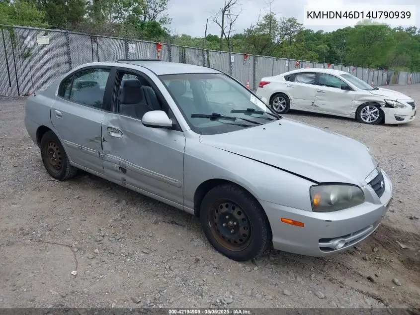 2004 Hyundai Elantra Gls/Gt VIN: KMHDN46D14U790939 Lot: 42194909