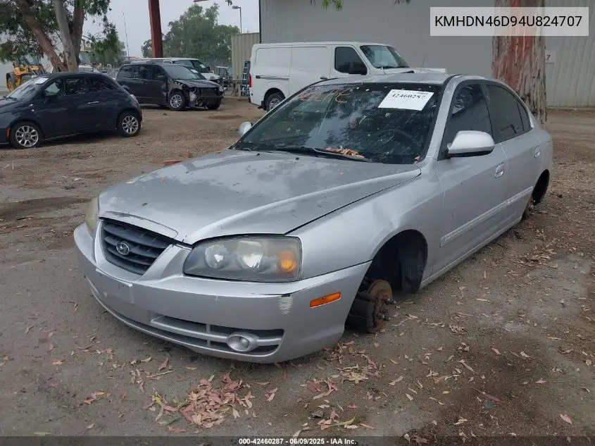 2004 Hyundai Elantra Gls/Gt VIN: KMHDN46D94U824707 Lot: 42460287