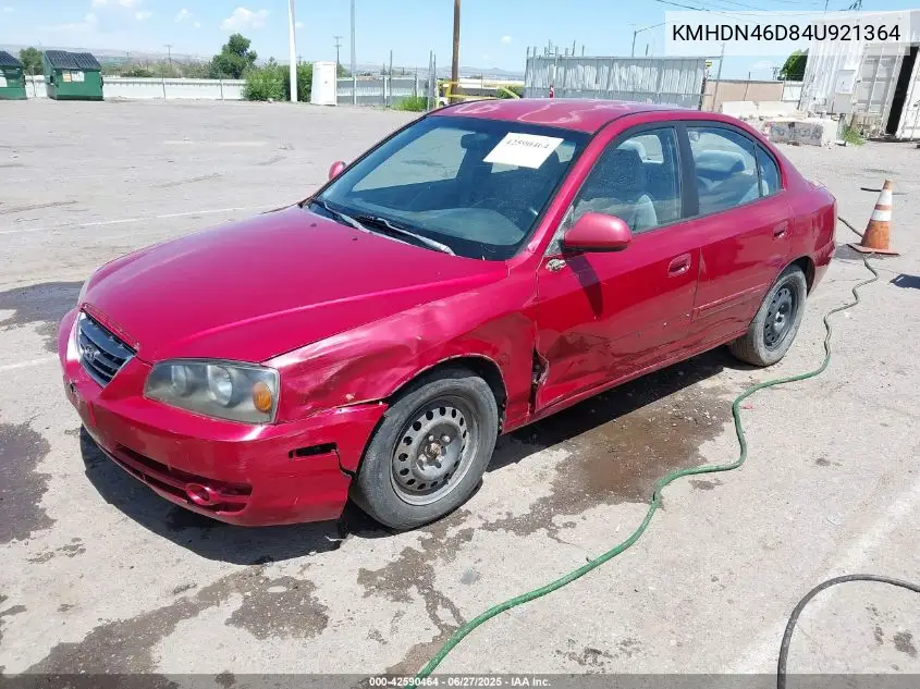 2004 Hyundai Elantra Gls/Gt VIN: KMHDN46D84U921364 Lot: 42590464