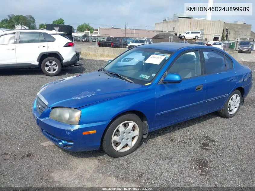 2004 Hyundai Elantra Gls/Gt VIN: KMHDN46D24U899989 Lot: 42631532
