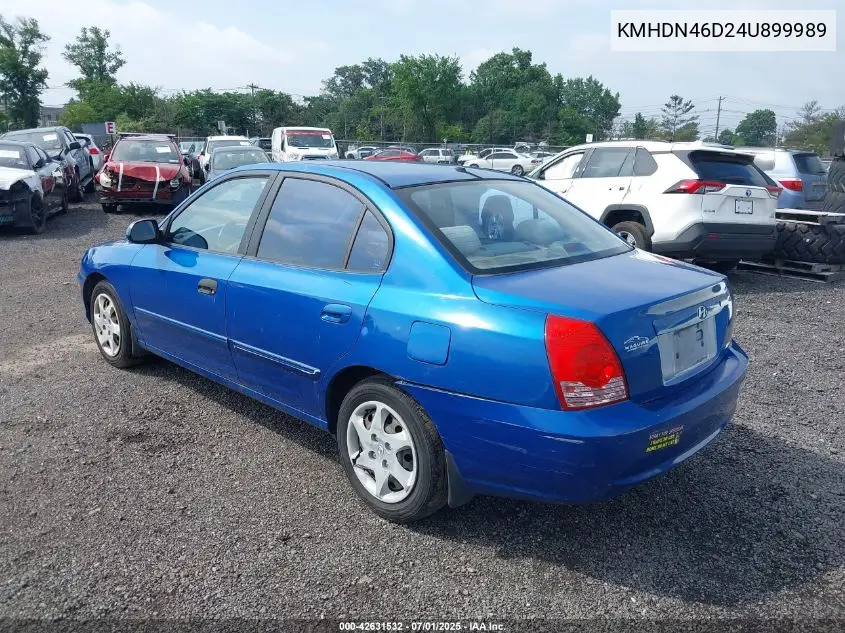 2004 Hyundai Elantra Gls/Gt VIN: KMHDN46D24U899989 Lot: 42631532