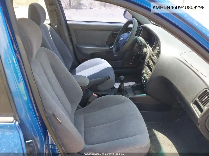 2004 Hyundai Elantra Gls/Gt VIN: KMHDN46D94U809298 Lot: 42649458