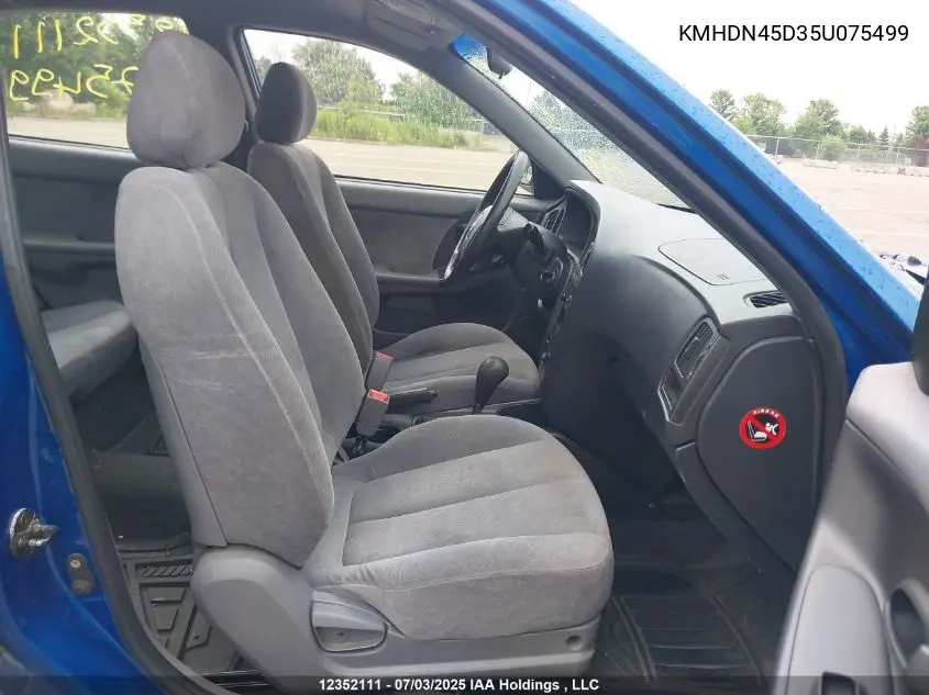 2005 Hyundai Elantra Ve VIN: KMHDN45D35U075499 Lot: 12352111