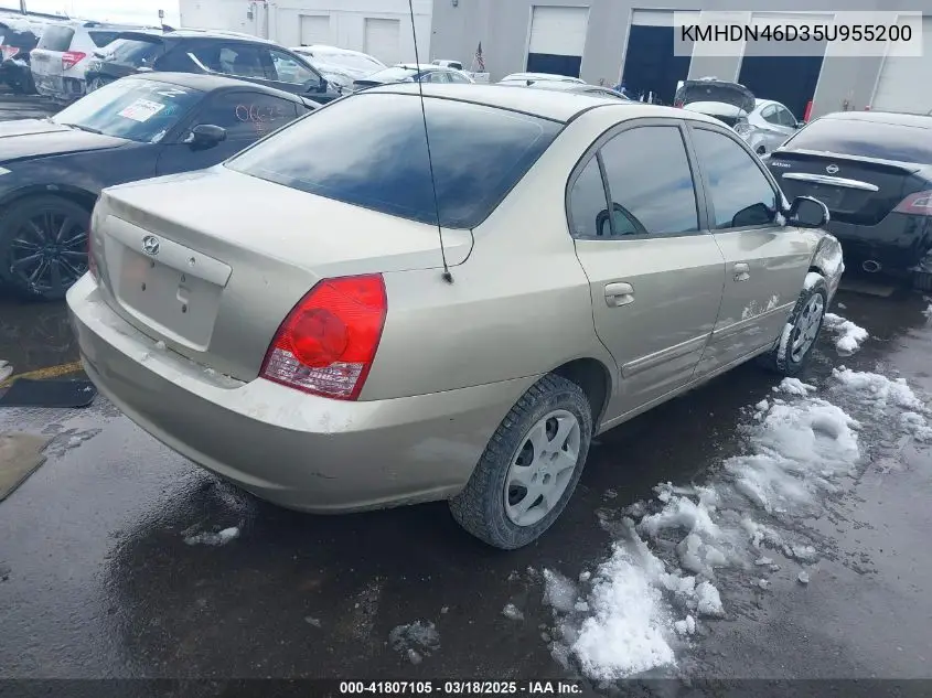 2005 Hyundai Elantra Gls/Gt VIN: KMHDN46D35U955200 Lot: 41807105