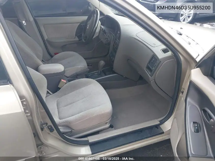 2005 Hyundai Elantra Gls/Gt VIN: KMHDN46D35U955200 Lot: 41807105