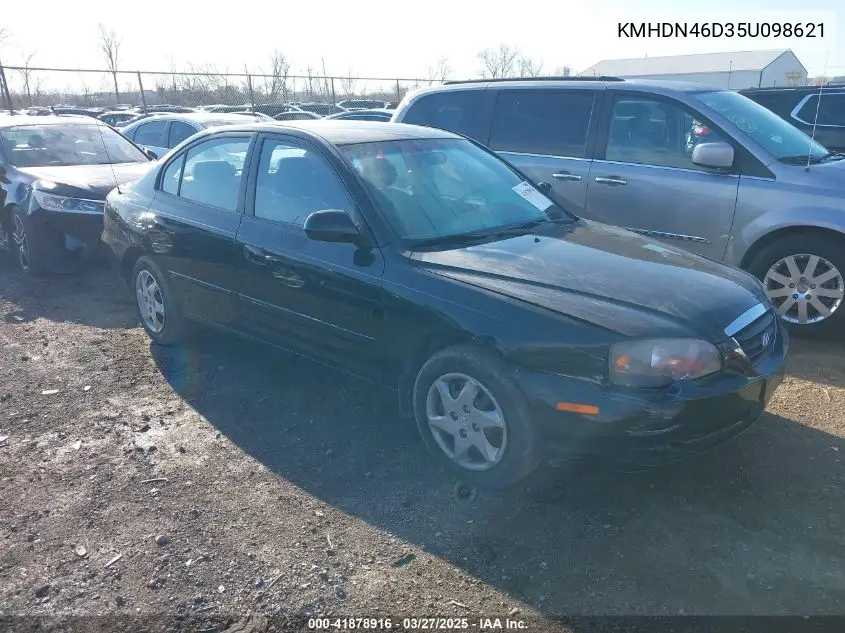 2005 Hyundai Elantra Gls/Gt VIN: KMHDN46D35U098621 Lot: 41878916