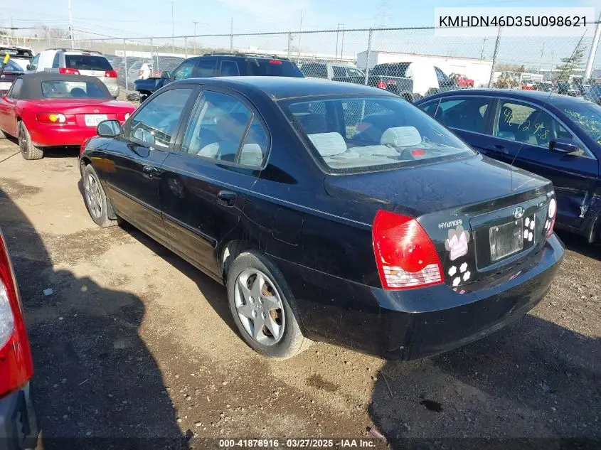 2005 Hyundai Elantra Gls/Gt VIN: KMHDN46D35U098621 Lot: 41878916