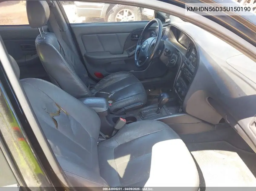 2005 Hyundai Elantra Gls/Gt VIN: KMHDN56D35U150190 Lot: 42005231