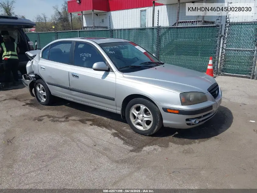 2005 Hyundai Elantra Gls/Gt VIN: KMHDN46D45U028030 Lot: 42071399
