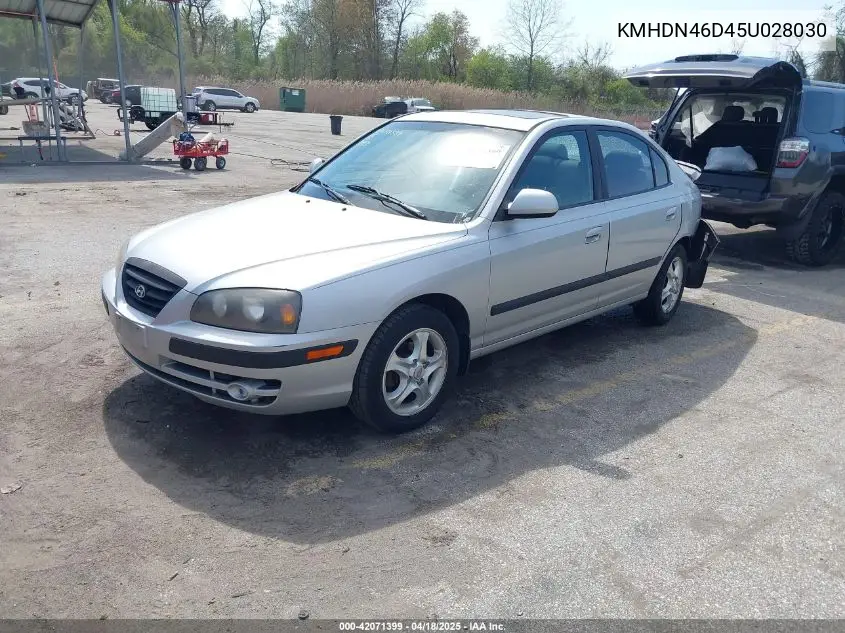 2005 Hyundai Elantra Gls/Gt VIN: KMHDN46D45U028030 Lot: 42071399
